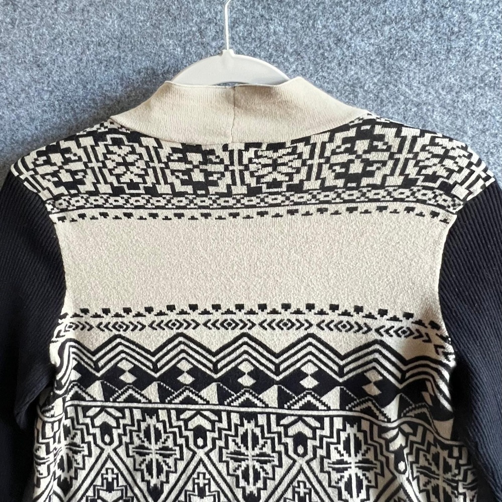 Lucky Brand Sweater Womens Medium Aztec Cardigan‎ Drape Open Front Boho - Picture 6 of 9